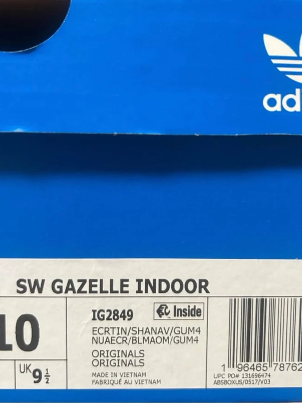 Sean Wotherspoon Adidas Gazelle Indoor Size 10 DS